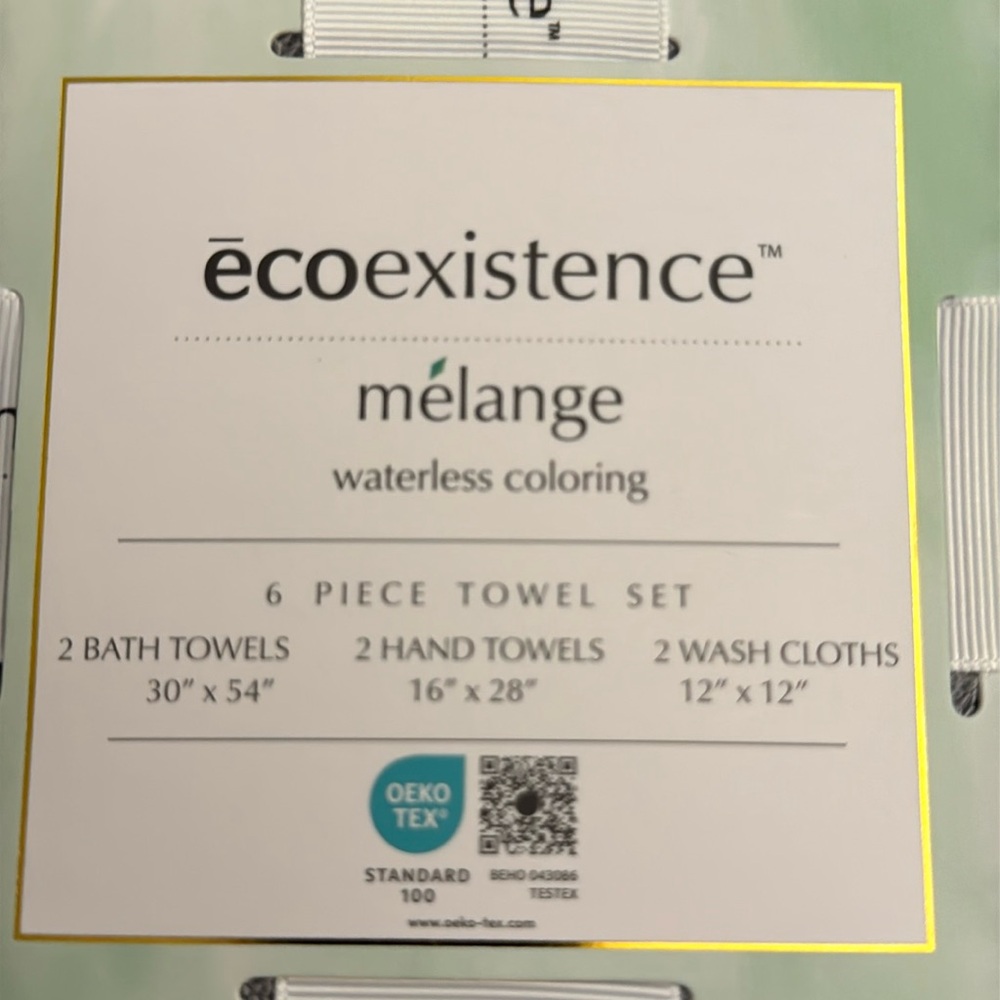 6pc Ecoexistence Mélange Bath Towel Set - Waterless Coloring  - Heathergrey - Picture 5 of 8